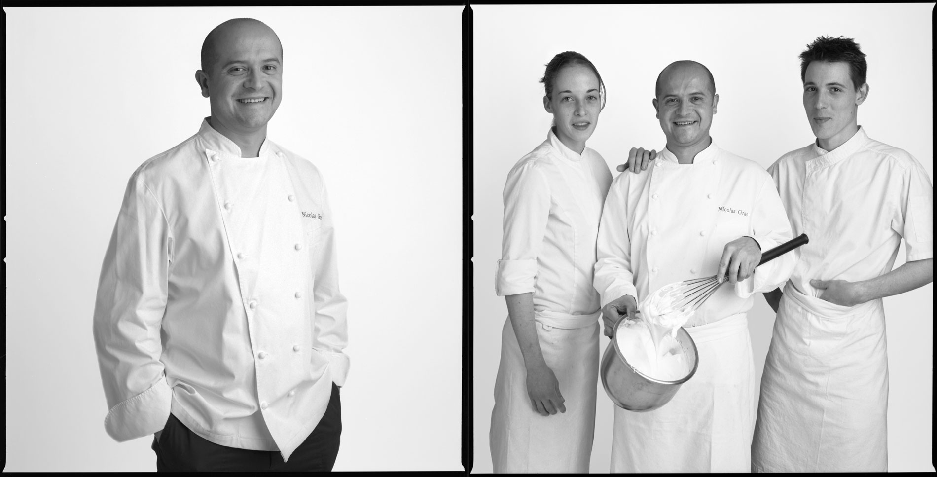 Céline, sous chef pâtissière - Nicolas Gras, chef pâtissier - Nicolas, sous chef pâtissier